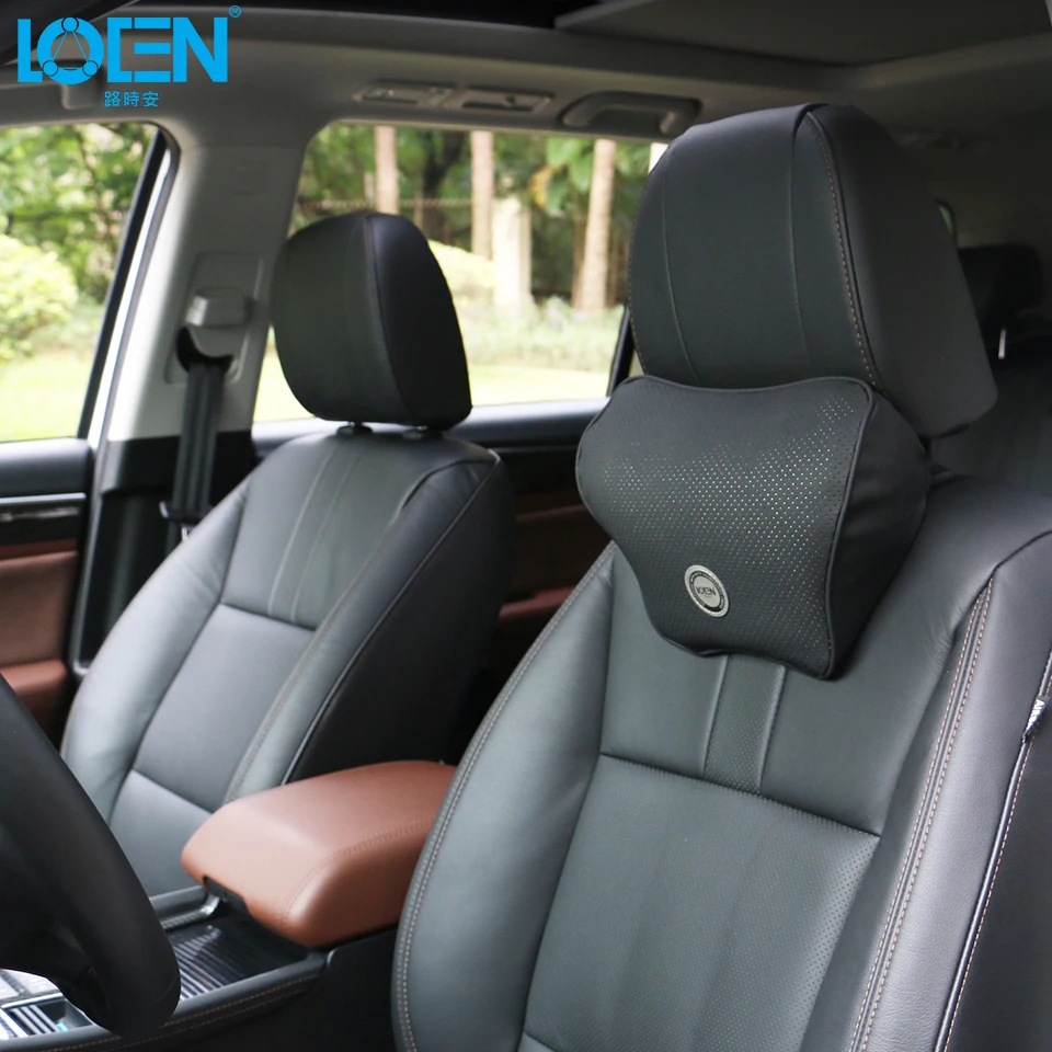 

Universal 1PCS Car-Styling SUV PU Leather Car Neck Rest Pillows Headrest Vehicle Seat Cover Memory Foam Pillows Auto Accessories