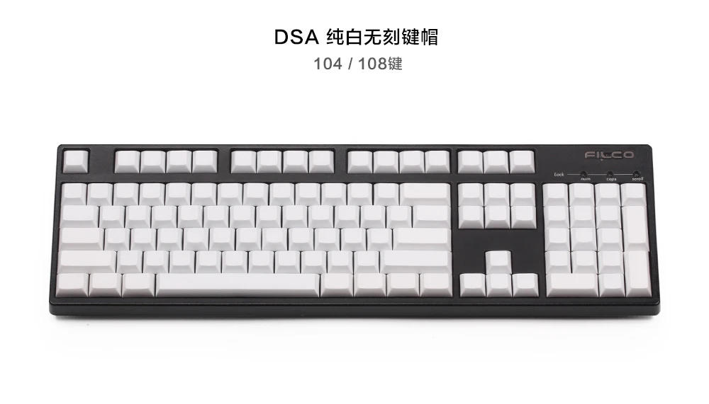 Dsa keycaps пустые печатные 108 толстые pbt для механической клавиатуры Dsa профили ISO ANSI макет