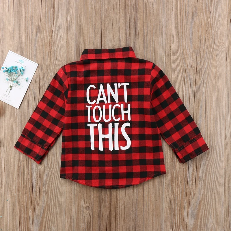 

New Style Toddler Baby Boys Shirt Printed Plaid Tops Shirt Long Sleeve Kids Children Clothing 1-7T