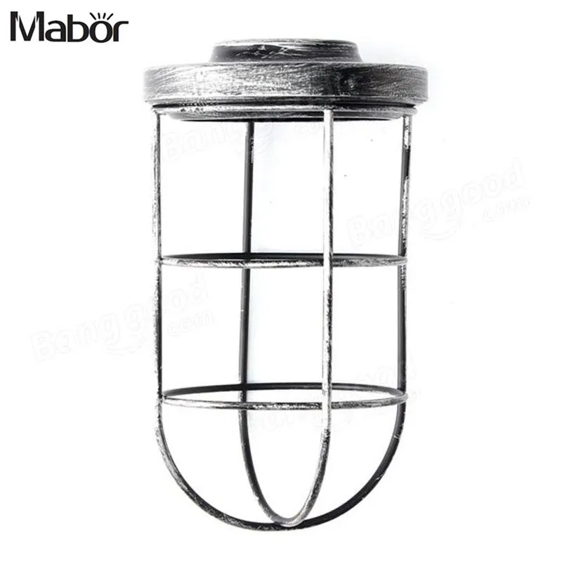

Mabor Bulb Cage Guard Iron Vintage Ceiling Pendant Lamp Shade Light Lampshade