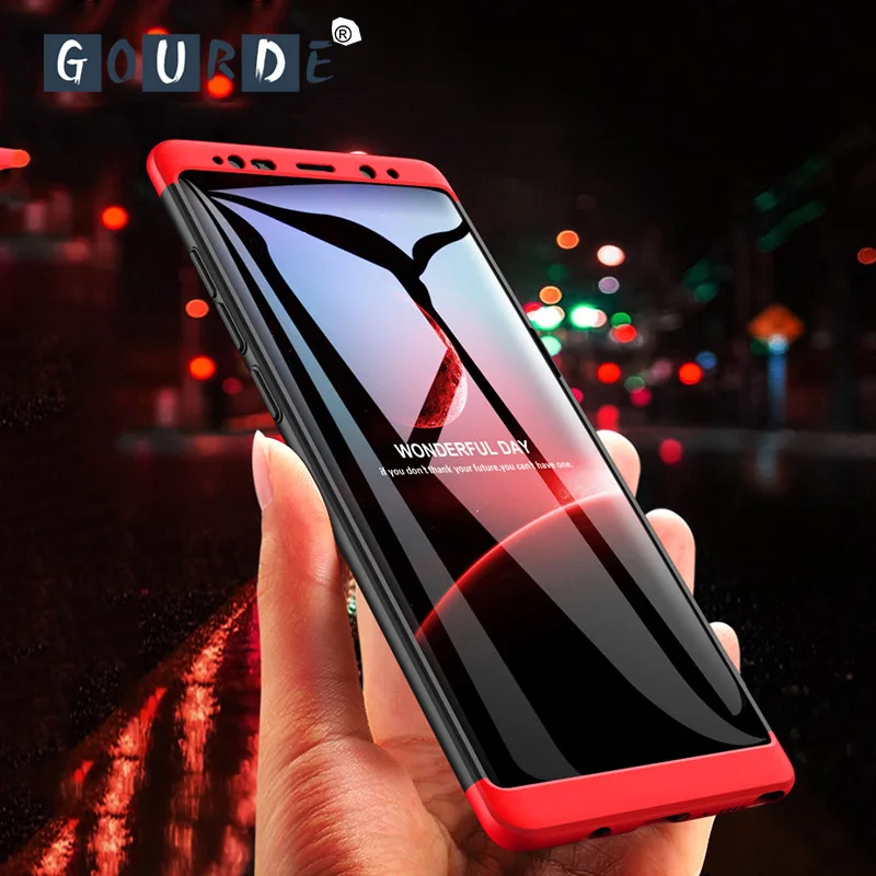 Gourde для samsung a7 2018 чехол Samsung Galaxy S8 S9 Plus note9 полное покрытие a5 2017 3 в 1 Ультра тонкий 360