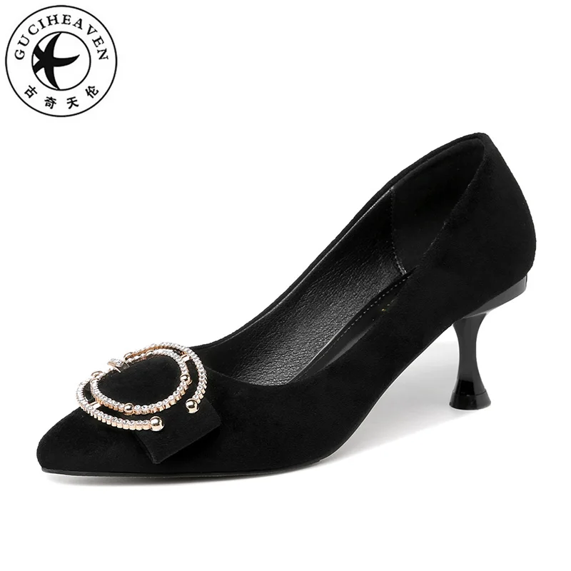 

Guciheaven 2019 New Summer Black Beige Women Sandals With Sweet Bowtie Square High Heels Fashion Casual Party Wedding Shoes