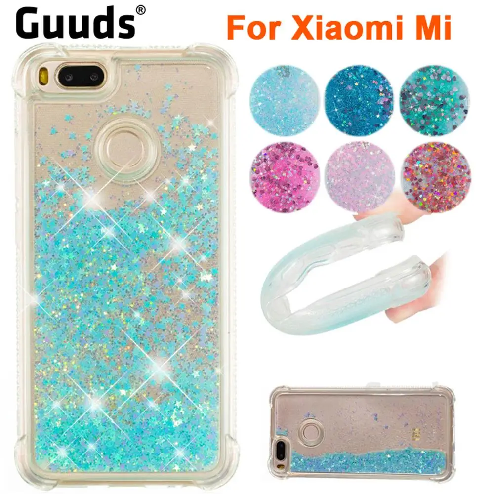 Guuds для Xiaomi Mi A1 5X Redmi 4A 4X 5A Note ТПУ чехол динамические жидкие блестки песок зыбучий
