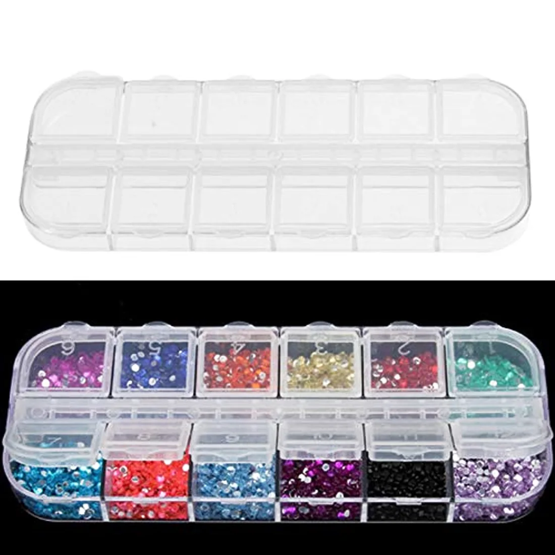 

12 Compartment Plastic Storage Box Transparent Plastic Box Fishing Tackle Jewelry Earring Beads Storage Container Bin