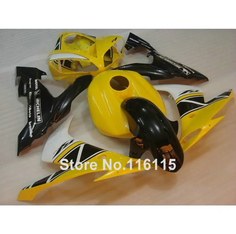 MOTOMARTS ABS motorcycle fairings set for YAMAHA YZF R1 2004 2005 2006 white yellow black fairing kit 04 05 06 CY15 Full inje | Автомобили