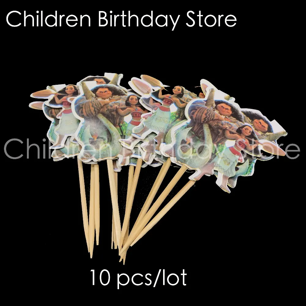 10pcs Lot Moana Cake Topper Moana Birthday Party Decorations Moana Cupcake Toppers Party Supplies Cake Decorating Supplies Aliexpress