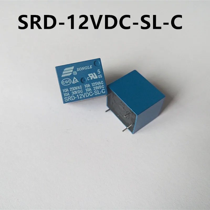 

10PCS/lot 12V DC SONGLE Power Relay SRD-12VDC-SL-C PCB Type