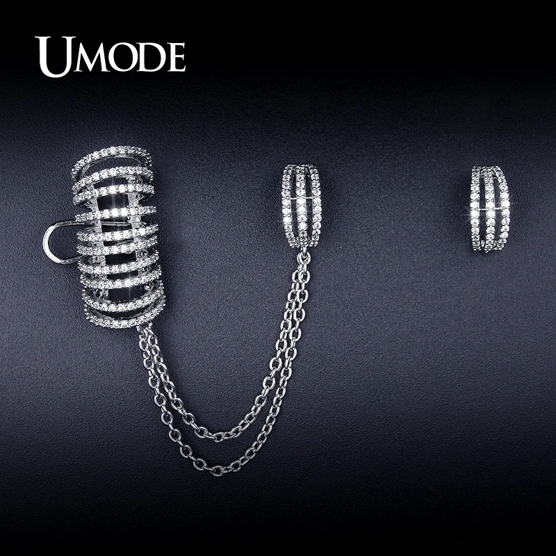 Aliexpress Umode Unique Mismatch Earrings Ear Cuff Chain Aliexpress Umode Unique Mismatch Earrings Ear Cuff Chain Stud For Women Cz White Gold Color Christmas Gifts Jewelry Brinco Ue0243 From