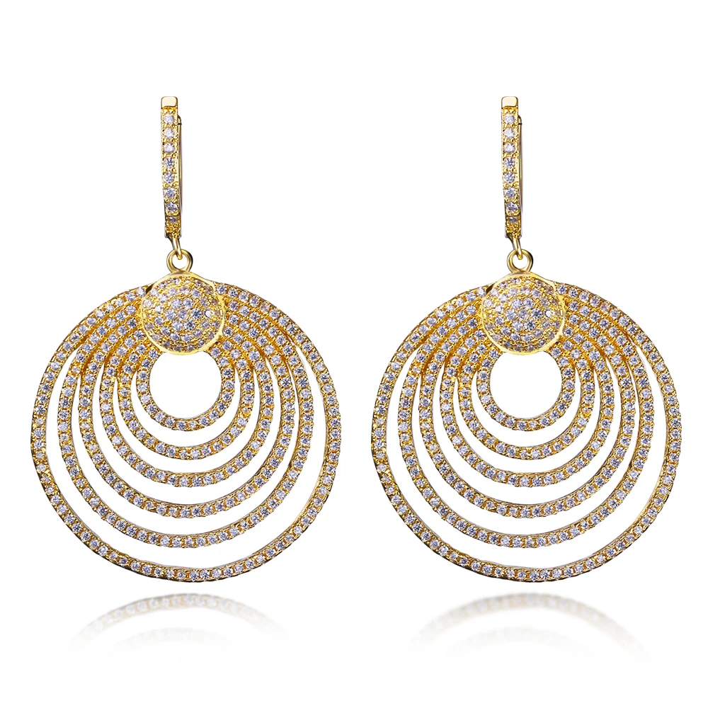 

Women Luxury vintage drop earrings Setting with Cubic Zirconia long earring jewelry for women Allergy Free Lead Free