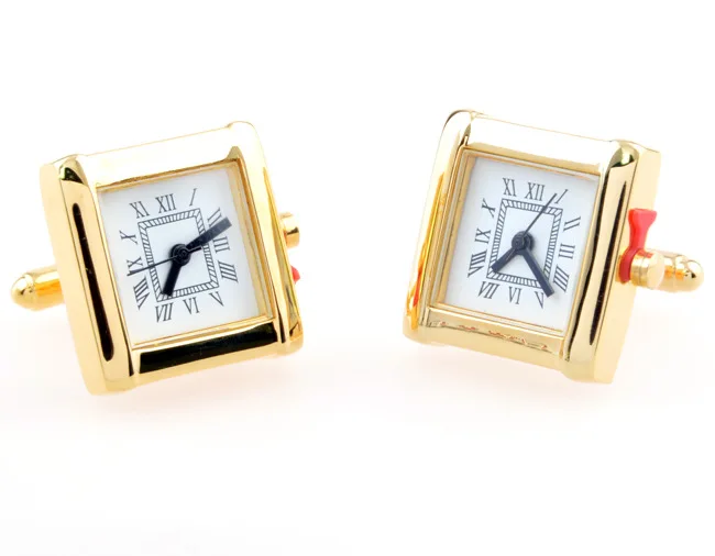 

Luxury Exqusite Watch Time Unique Design Clock Square Cubic Style Cufflinks