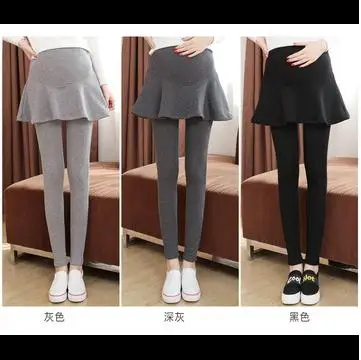 High Waist Culottes Fake-two-Piece Maternity Leggings 2019 Autumn Winter Warm Pregnancy Belly Pants for Pregnant Women SH-8591