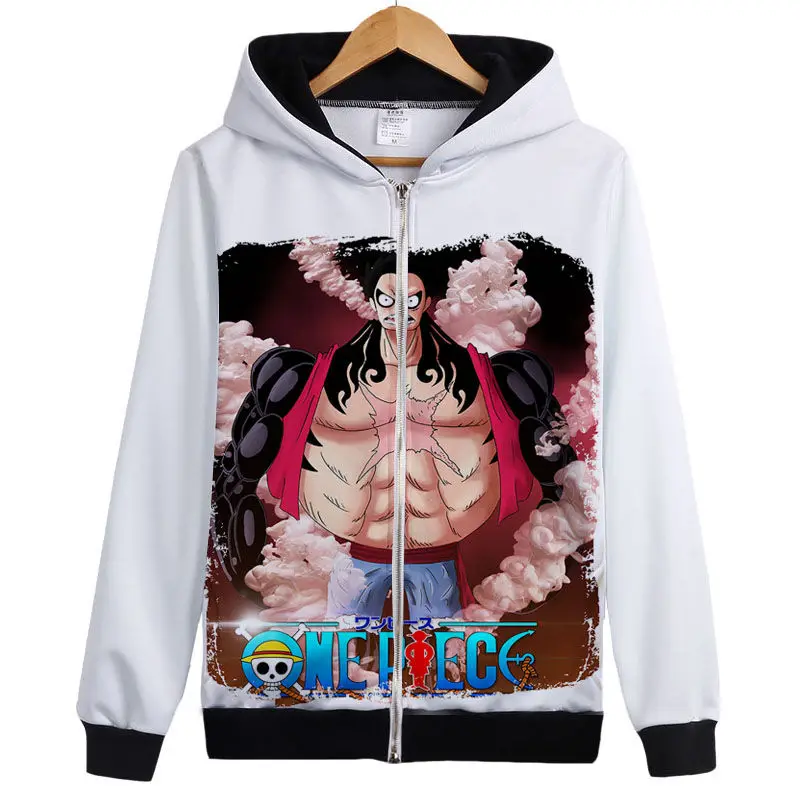 2 Новинка; Лидер продаж; One piece Толстовка четвертый с принтом "Манки Д лаффи, куртка пальто с капюшоном классный милый белый Аниме куртки на молнии с капюшоном; разные стили; - Цвет: 2