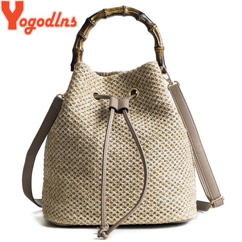 Yogodlns اليدوية النساء الصيف الشاطئ حقائب قش دلو Crossbody حقائب كتف الإناث الروطان حقيبة ساعي الصلب الأعلى مقبض حقيبة Yogodlns اليدوية النساء الصيف الشاطئ حقائب قش دلو Crossbody حقائب كتف الإناث الروطان حقيبة ساعي الصلب الأعلى مقبض حقيبة