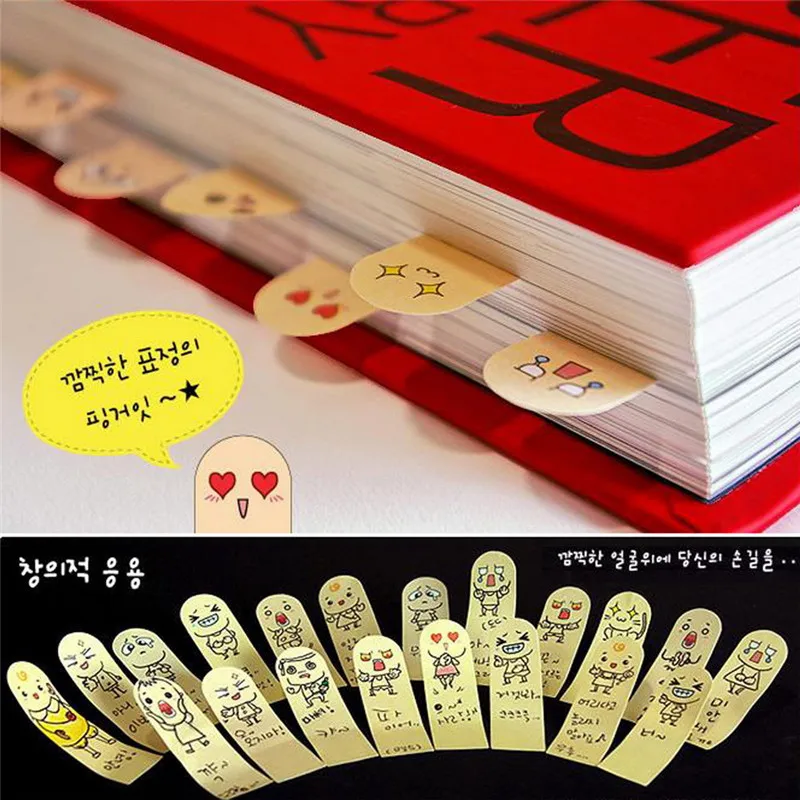 

200 pieces Fingers Sticker Kawaii Unique Scrapbooking Ten Bookmark Tab Flags Memo Book Marker Sticky Notes Office Stationery
