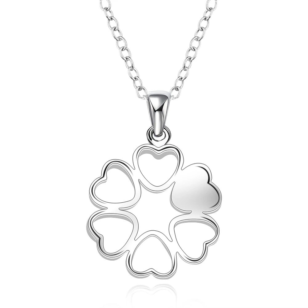 

925 sterling silver hollow small heart link heart round pendant necklace for women wedding fine fashion trendy jewerly promotion