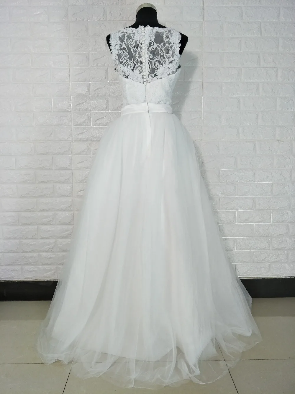 2017 Vestido De Noiva 2 en 1 branco Vestidos De Casamento Vestido De BAILE Кружево Vestido De Noiva Saia съемная 2 EM 1 Халат