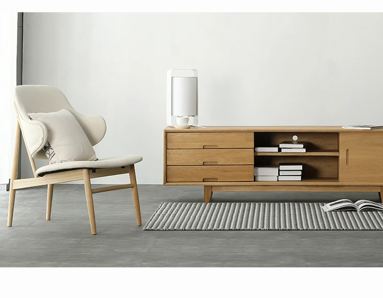 Nordic диван кресло цельного дерева ткань современный минималистский японского дуба для отдыха обсуждения кафетерий одноместный диван-кресло