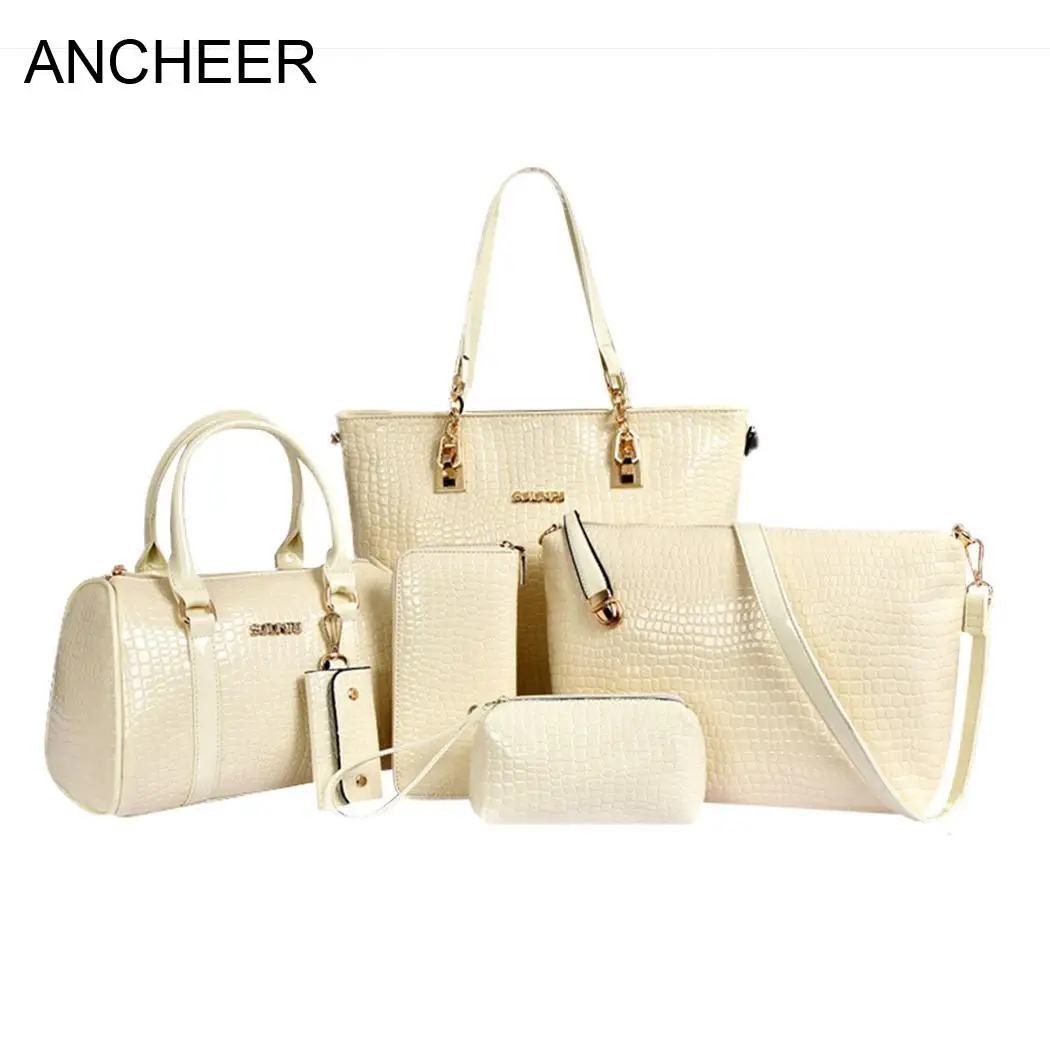 

Bag Artificial Leather Shoulder Women Satchel Hobos Handbag Tote Purse Kit 6Pcs