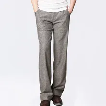 Markless тонкий лен для мужчин брюки для девочек мужской коммерческий Свободные Повседневное бизнес мотобрюки Мужчин's Рабочая одежда