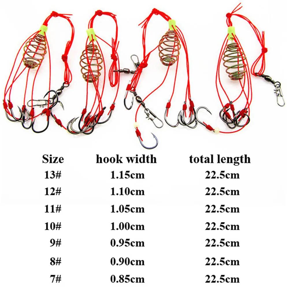 4Pcs/Lot Explosion Fishing Hook Fishing Lure Bait Trap Feeder Cage Sharp Fishing Hook with Stainless Steel Springs