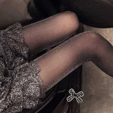 Серебряные яркие шелковые колготки чулки зеленые колготки женские тонкие блестящие чулки