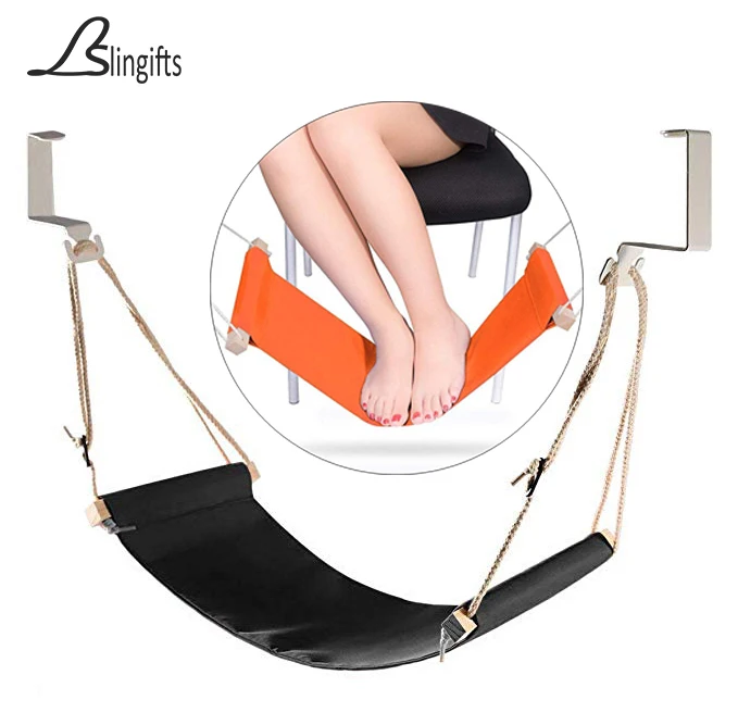 Canvas Foot Rest Hammock, Adjustable Mini Foot Rest Stand Under Desk