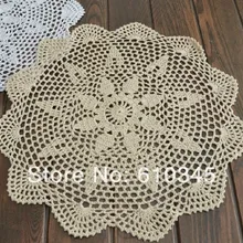 Ручное вязание крючком Doliy коврик для стола, хлопок серовато-бежевая салфетка, коврик для стола, подставка 40X40 см 6 шт./партия