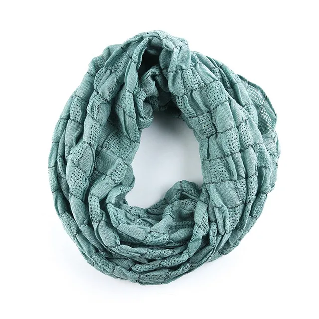 2019 Winter Ring Loop Scarf Knitted Soft Wool Collar Solid Color Neck Warmer Shawl Wraps Warmer  Women Scarves Female As Picture