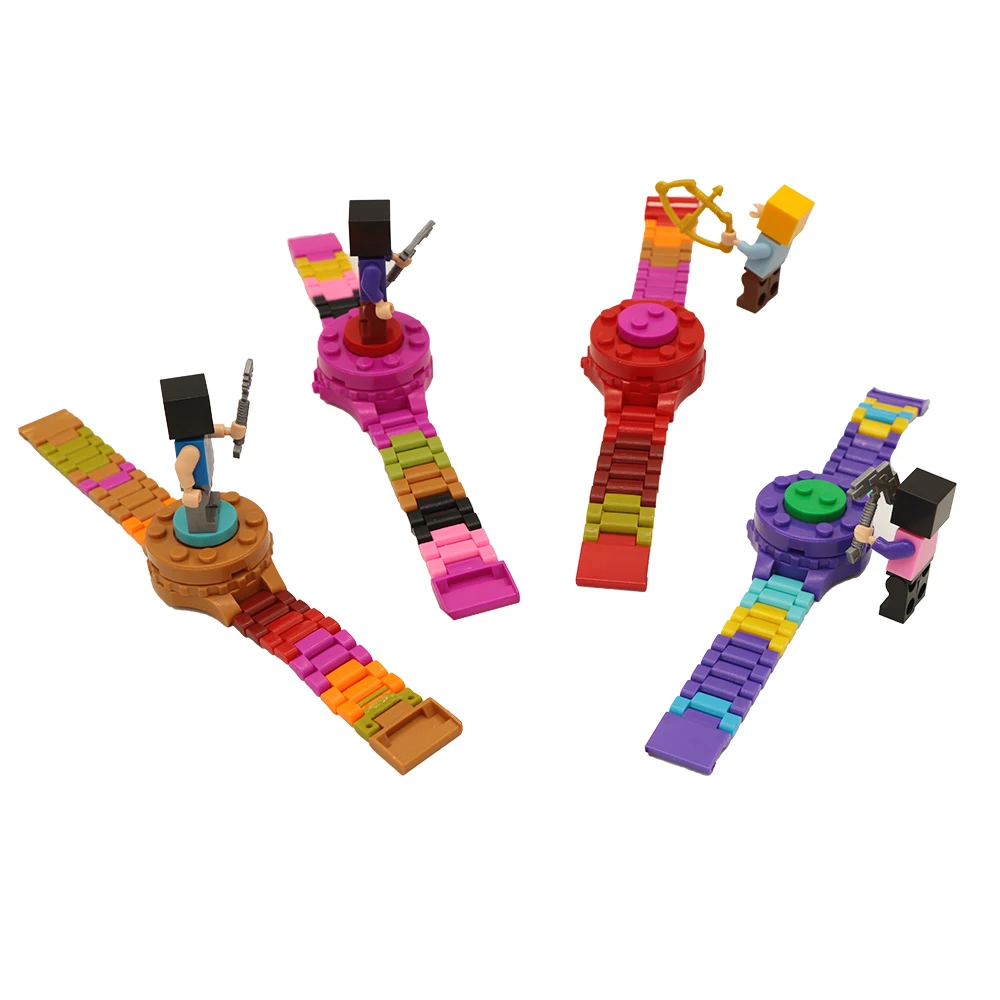

Minecrafted Toys Block Watch Compatible with Legoed Building blocks Bricks Random Send Color