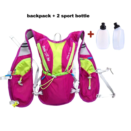 ULTRA-TRI кроссовки для бега рюкзак приспособления для лука походная сумка гонки тренировочная безрукавка пакет 8L - Цвет: Rose with 2 bottle