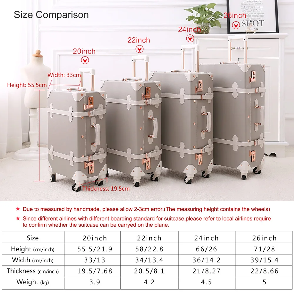 UNIWALKER 2" 22" 2" 26" Винтажный багаж, чемодан с паролем, тележки универсальные на колесах, искусственная кожа, ретро сумки для багажа