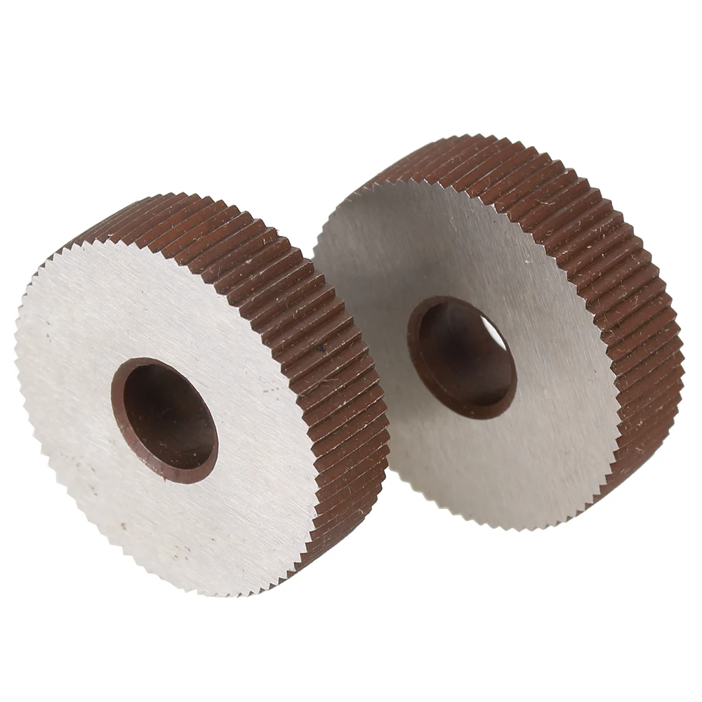 2Pcs Strength Gear Hob Straight grain 1.0mm Wheel knurl HSS Wheel Knife Knurled Machine Tools Accessories Lathe Embossing