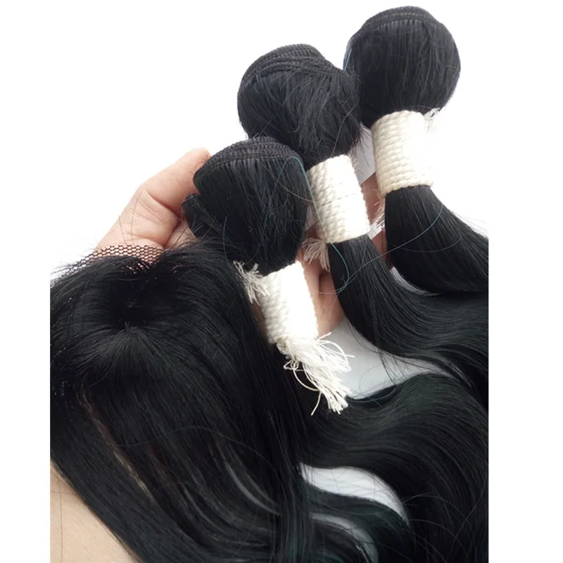 Pervado волос синтетические волосы, для увеличения объема, 280 г/компл. 4 шт Черный сине-серый(3 оттенка, переходящие плавно от темного к светлому) с эффектом деграде(переход от высокого Температура волокна объемная волна для Для женщин