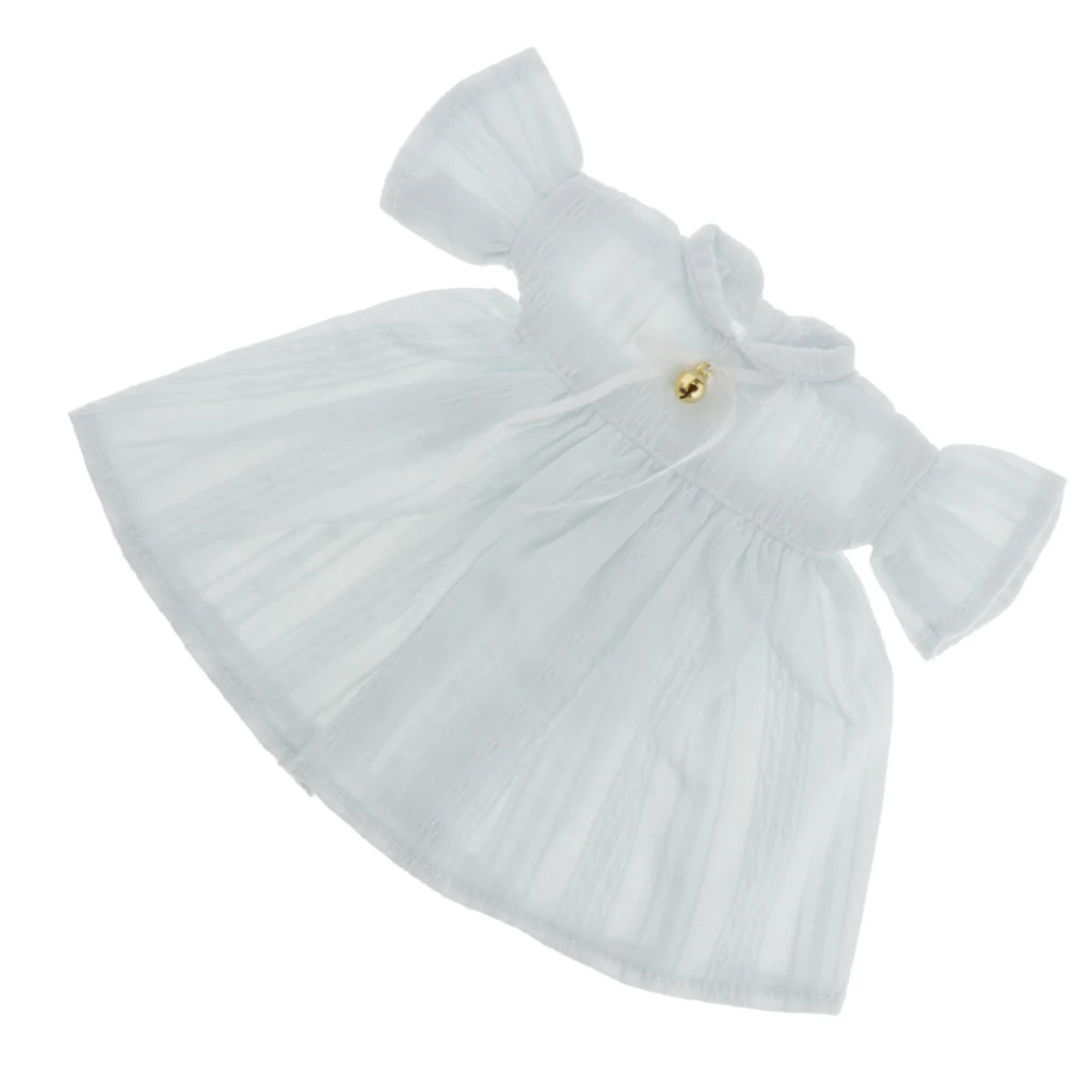 Fashion Girl Doll Clothes fit for 1/6 Pullip 12inch Dolls, Round Collar Dress with Bowknot, Candy Color