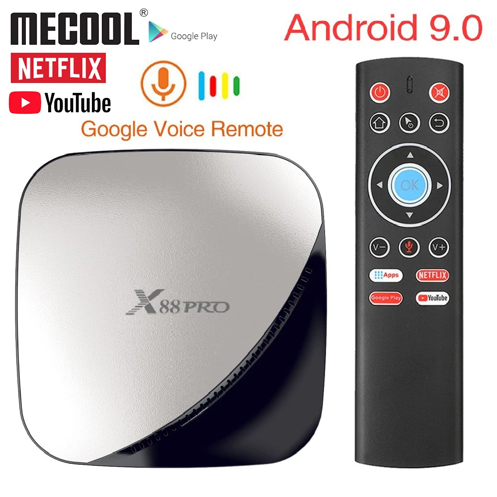 

Android 9.0 4GB RAM 64GB X88 Pro Smart TV BOX Rockchip RK3318 Quad core WIFI H265 Google Player X88Pro 4GB 32G Voice Set