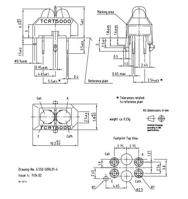 10 шт. TCRT5000L TCRT5000 светоотражающий оптический датчик инфракрасный ИК-фотоэлектрический переключатель WAVGAT