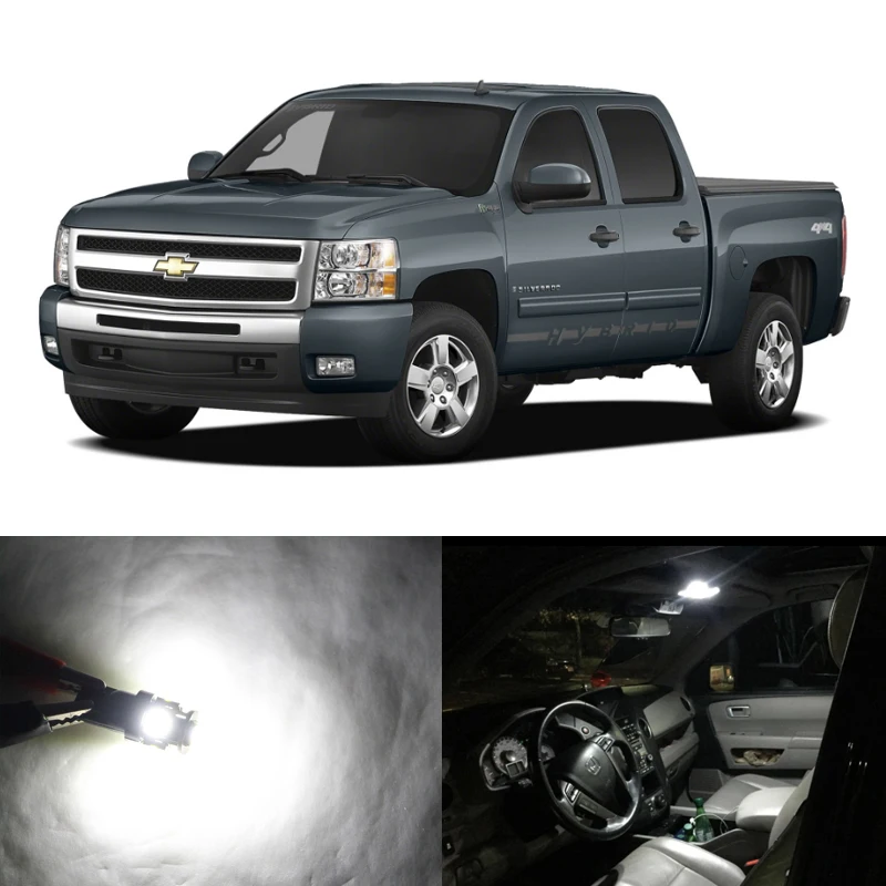 Комплект светодиодных ламп для салона Chevrolet Chevy Silverado 1500 2500 3500 HD 2007 2013 Canbus 12