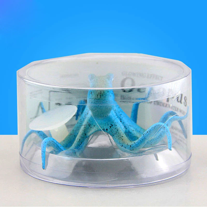 Fluorescent Artificial Octopus Silicone Material Aquarium Ornament