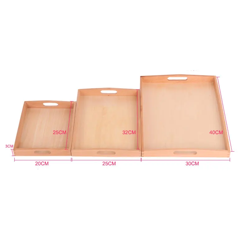 Wooden Montessori Toys Infant Wooden Tray Set Of 3 Preschool Educational Learning Toys For Kids Juguetes Brinquedos E2364Z