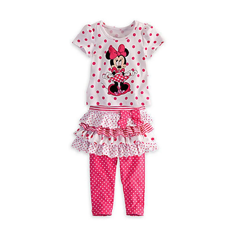 

Girls Sets New Children's Clothing Cute Cartoon Girls Sets Hello Kitty Dot Casual T-shirt + Bow Gauze Pants Suit