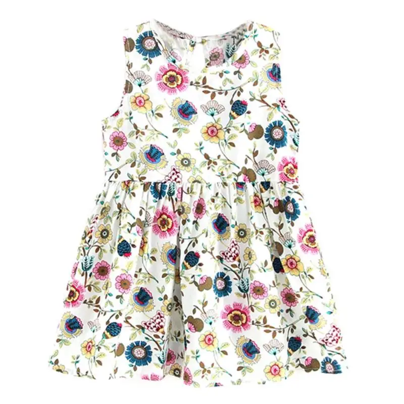

Baby Girls Dress Summer Clothes Toddler Kids Sleeveless Sundress Children Birthday Party Costume Floral Cotton Vest 3-6Y