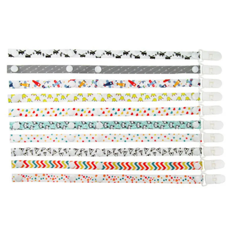 ideacherry 1Pc Baby Pacifier Chain Clip Holder 23 Styles Nursing Teethers Dummy Soother Nipples Polyester Anti-lost Leash Straps
