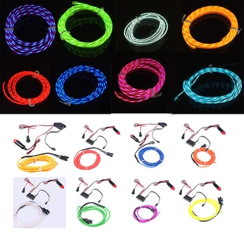 

POSSBAY 3M Car Chasing EL Wire Light Lamp Strip Flexible Neon Tube Rope Party Wedding Home Creative Auto Vehicle LED Lights