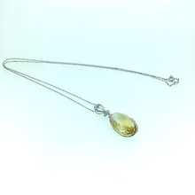 ANI 18K Rose Gold (AU750) Wedding Pendant 8.43 ct Yellow SapphireI-J/SI Real Side Diamond Women Necklace Fine Engagement Jewelry