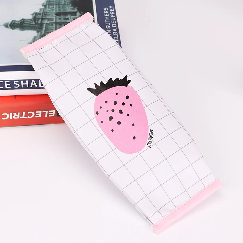 Кожаный Большой Вместительный чехол для карандашей с изображением граната каваи фруктов клубники, школьная сумка для карандашей, коробка для девочек, канцелярские принадлежности - Цвет: Big strawberry