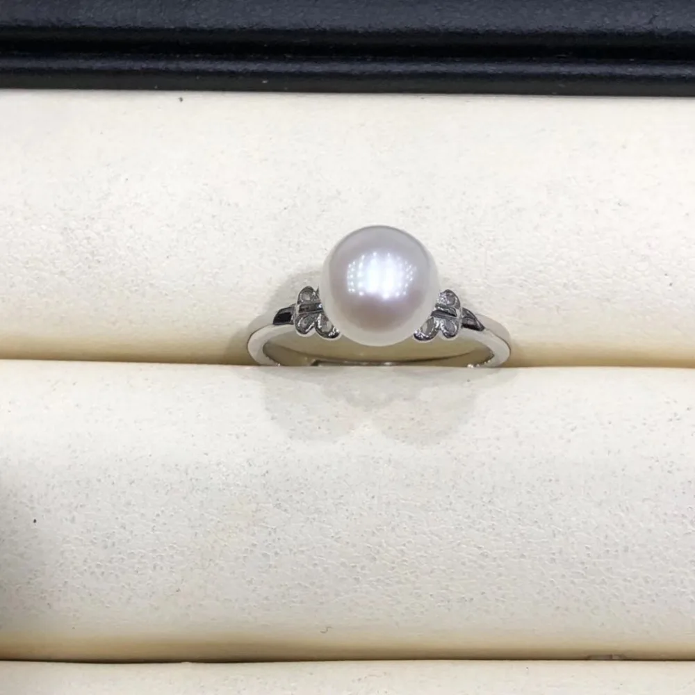

Pearl Ring Findings, Adjustable Ring Jewelry Parts Fittings Charm Silver Accessories for Freshwater Akoya Pearls Beads Stones