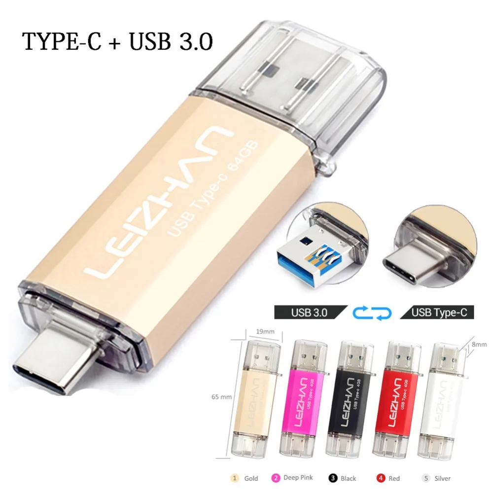 Флеш-накопитель LEIZHAN USB C 256 ГБ Type c флеш-накопитель 128 для Samsung Galaxy S10 S9 S8 3 0 64 32 16 |