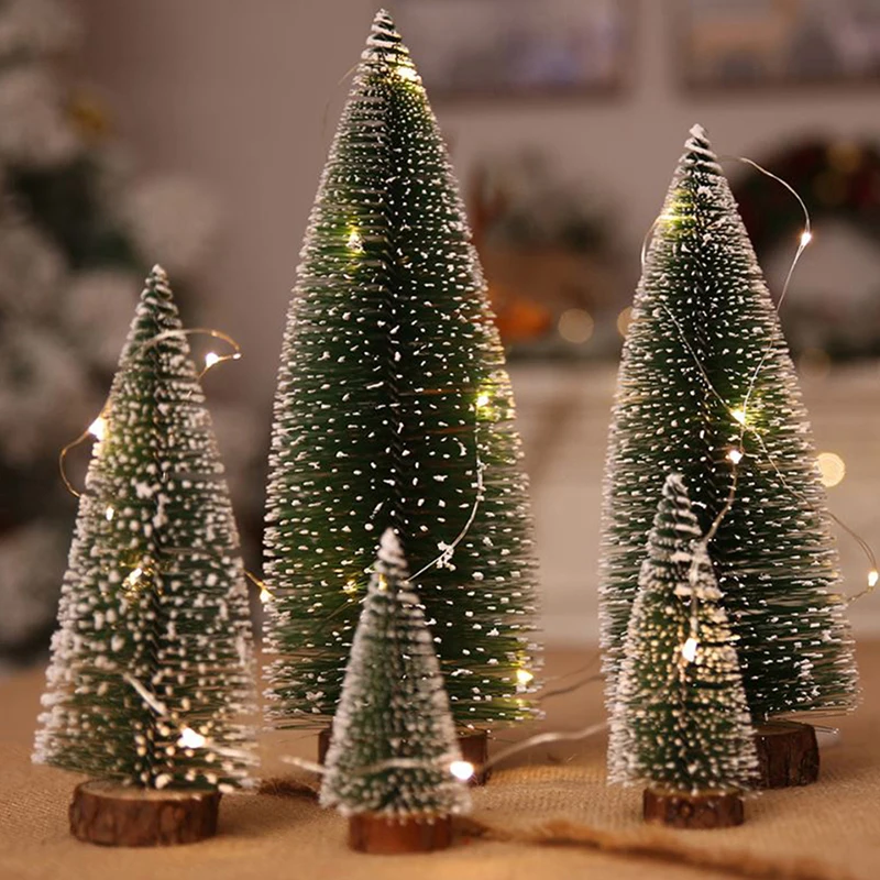 1pcs Small DIY Christmas Tree Fake Pine Tree Mini Sisal Bottle Brush