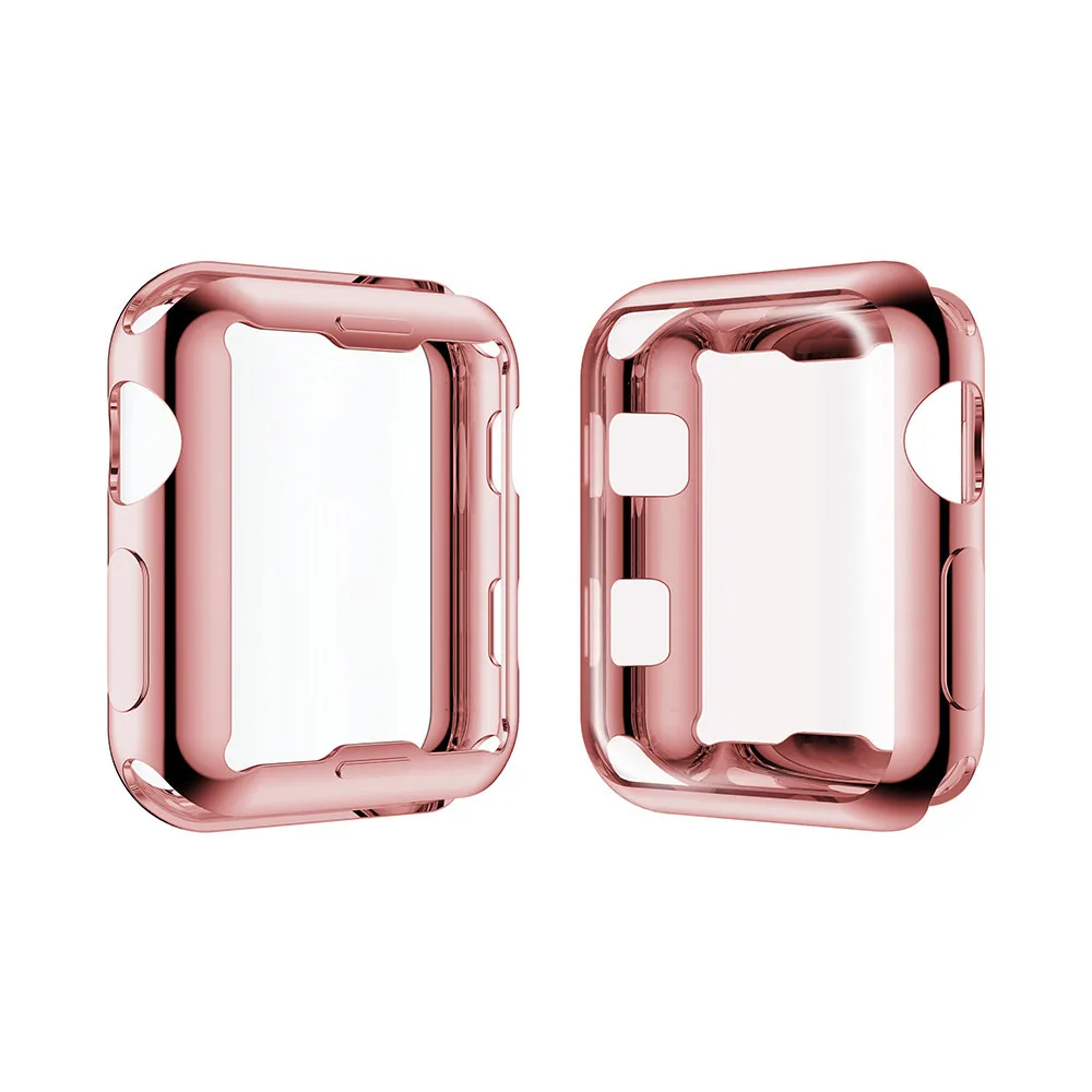 Rose Gold soft and slim Case for Apple watch Series 3 Series 2 38mm / 42mm TPU Soft Cover for Apple Watch case Protect Cover