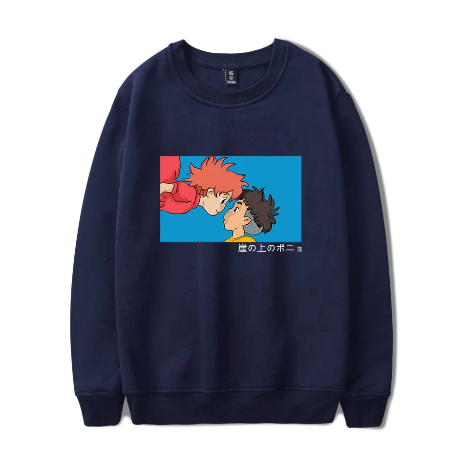 

Ponyo On The Cliff Men's Hoodies HoodieMale Off Black And White Kpop Harajuku Winter Women Sweatshirt One Piece Polerones 4XL